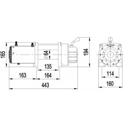 Лебедка СТОКРАТ SD 8.0 SSW (короткий барабан), 12V, 5.5 